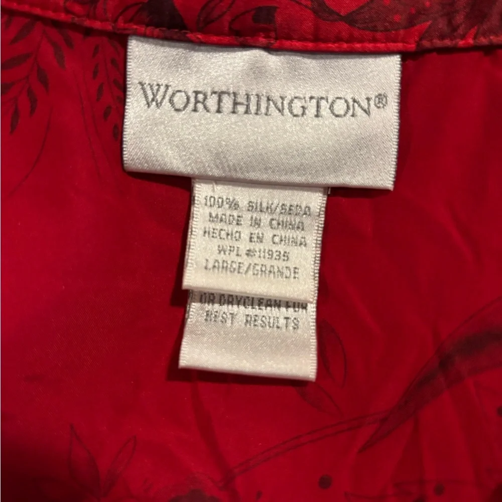 Vintage Y2K, 100% Silk, Worthington, Asian Top - Picture 6 of 7